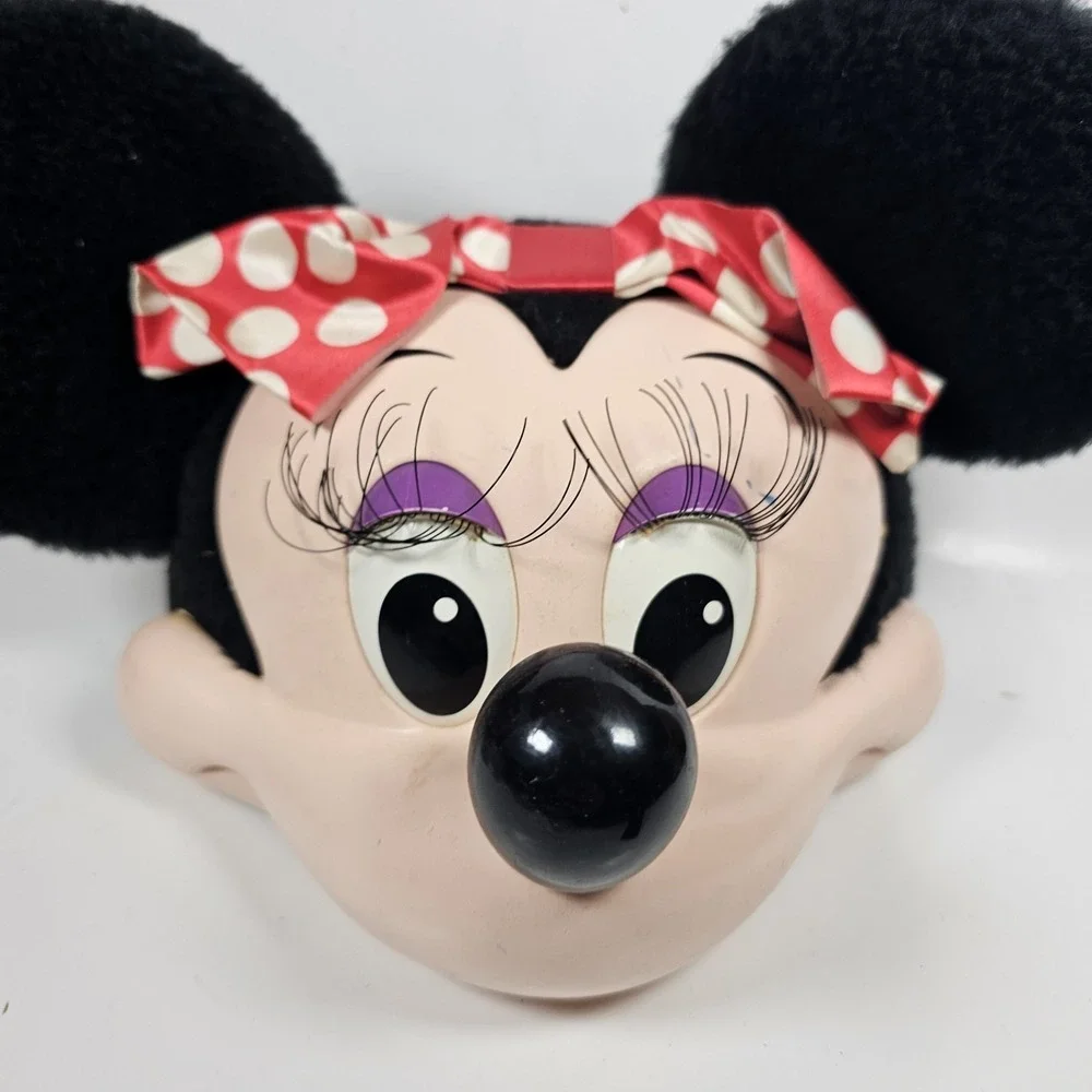 DISNEY Minnie Mouse 3D Hard Plastic Snapback Cap Hat 90s‎ Made In USA Vtg 1995 ✨